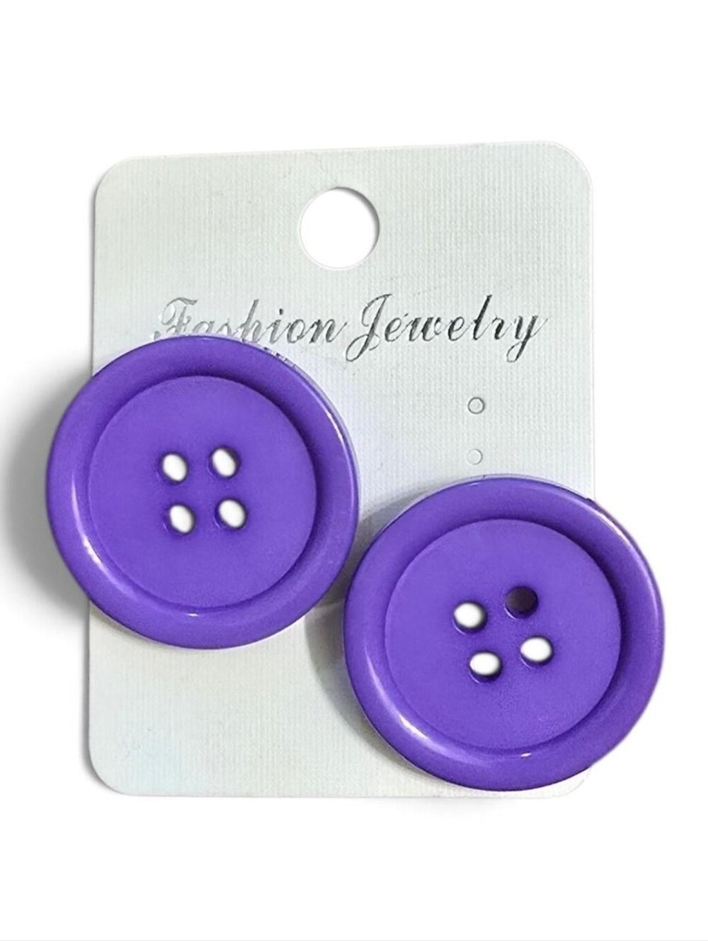 NEW! Purple Button Style Fashion Earrings NEW